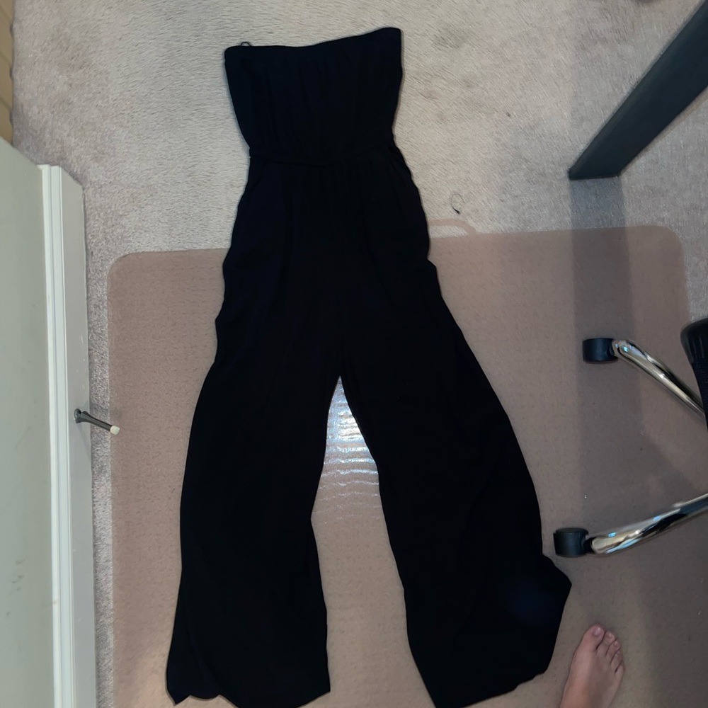 Strapless black jumpsuit